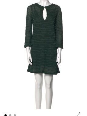 elegant knitted dress Ivory Ribbed Knit Midi Dress main image 1